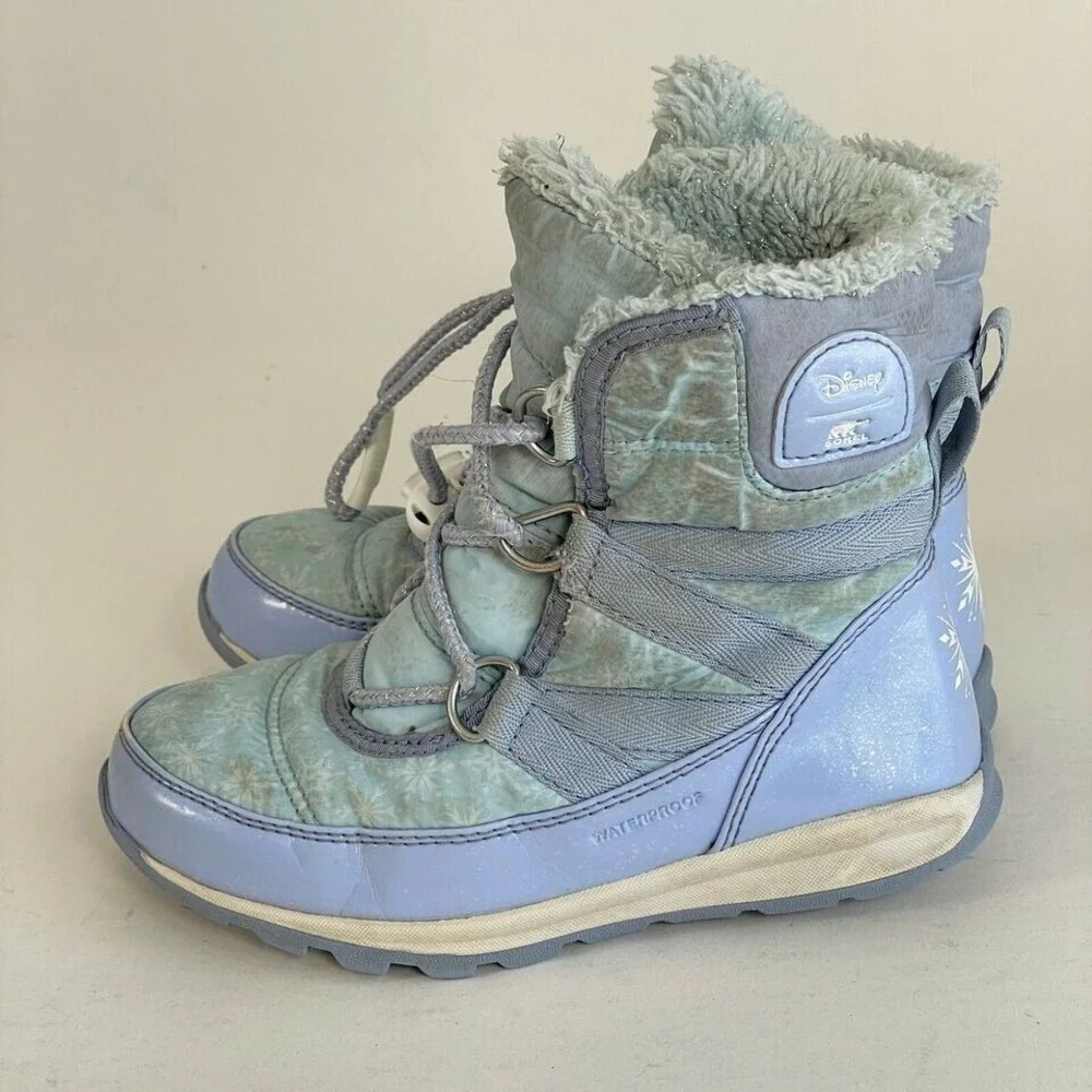 Sorel Disney Whitney Short Frozen Elsa 2 Snow Boots Girls 12 Purple‎ Waterproof
